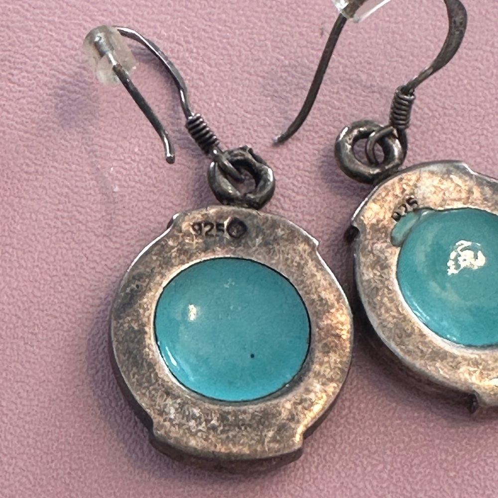 925 turquoise earring lot vintage feather - Picture 2 of 6
